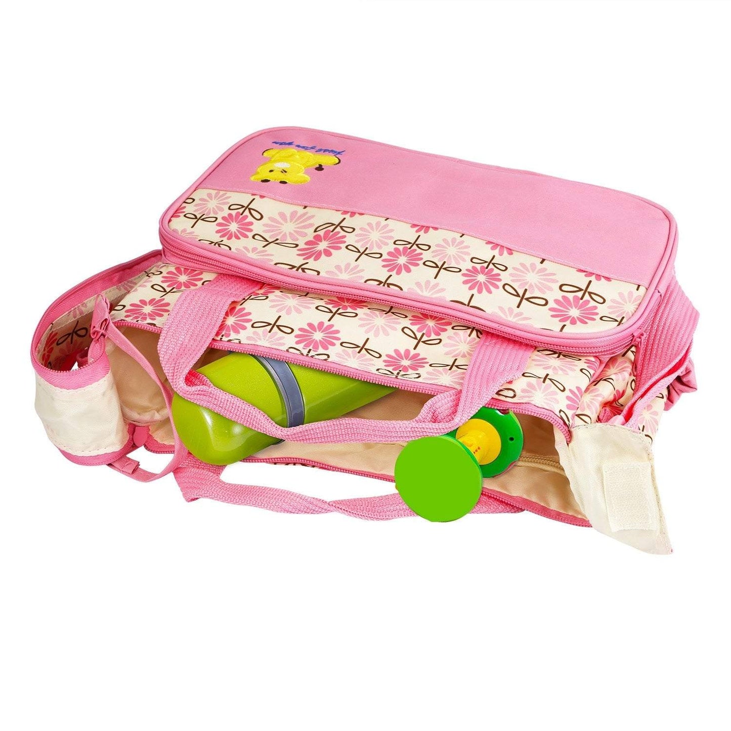 5PCS Per Set Baby Nappy Diaper Bags Set Mummy Diaper Shoulder Bags WithNappy Changing Pad Insulated Pockets Travel Tote Bags For Mom Dad