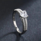 S925 Silver Luxurious Heart-Shaped Ring with Zircon