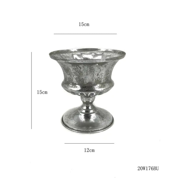 Golden Iron Flower Pot - Vintage Metal Vase Decor