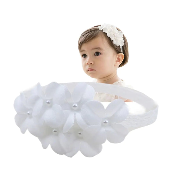 Rannyrena Lace Flower Bow-knot Baby Girls Headband Birthday Infant Wrap Elastic Baby Turban Hairband for Newborn Infant Toddler Kids (Style 6)