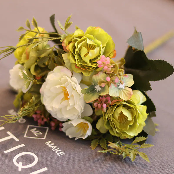 10-Peony Artificial Flower Bouquet for Home Decor