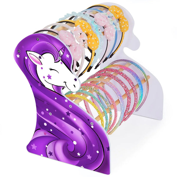 FIOBEE Girls Headband Holder Organizer Unicorn Headband Storage Hair Accessories Organizer Hairband Display Stand Home Room Decors for Kids